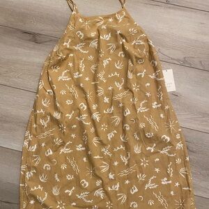 XL A New Day Tan/White Dress/Cover Up Spaghetti Straps Elastic Stretch on Back